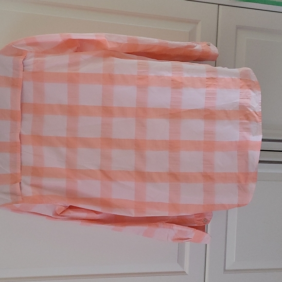 NWOT Eddie Bauer Mountain Long & Short Sleeve Shirt Top Pink Peach Plaid S - Picture 5 of 12